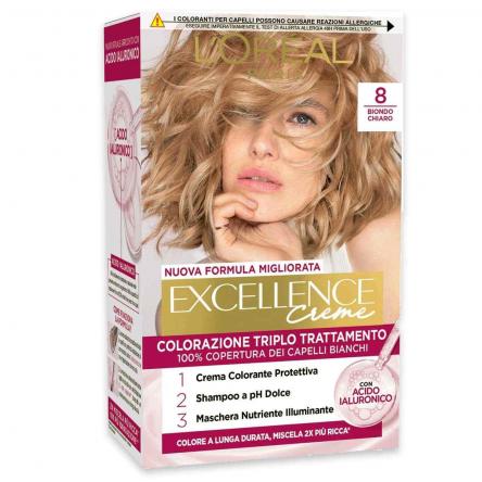 L'oreal colorazione triplo trattamento excellence n° 8 biondo chiaro