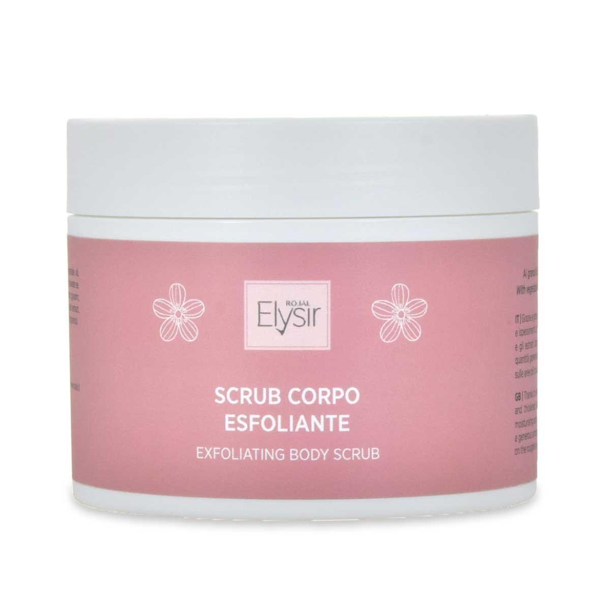 Roial elysir scrub corpo esfoliante 500ml ai granuli di cellulosa vegetale,