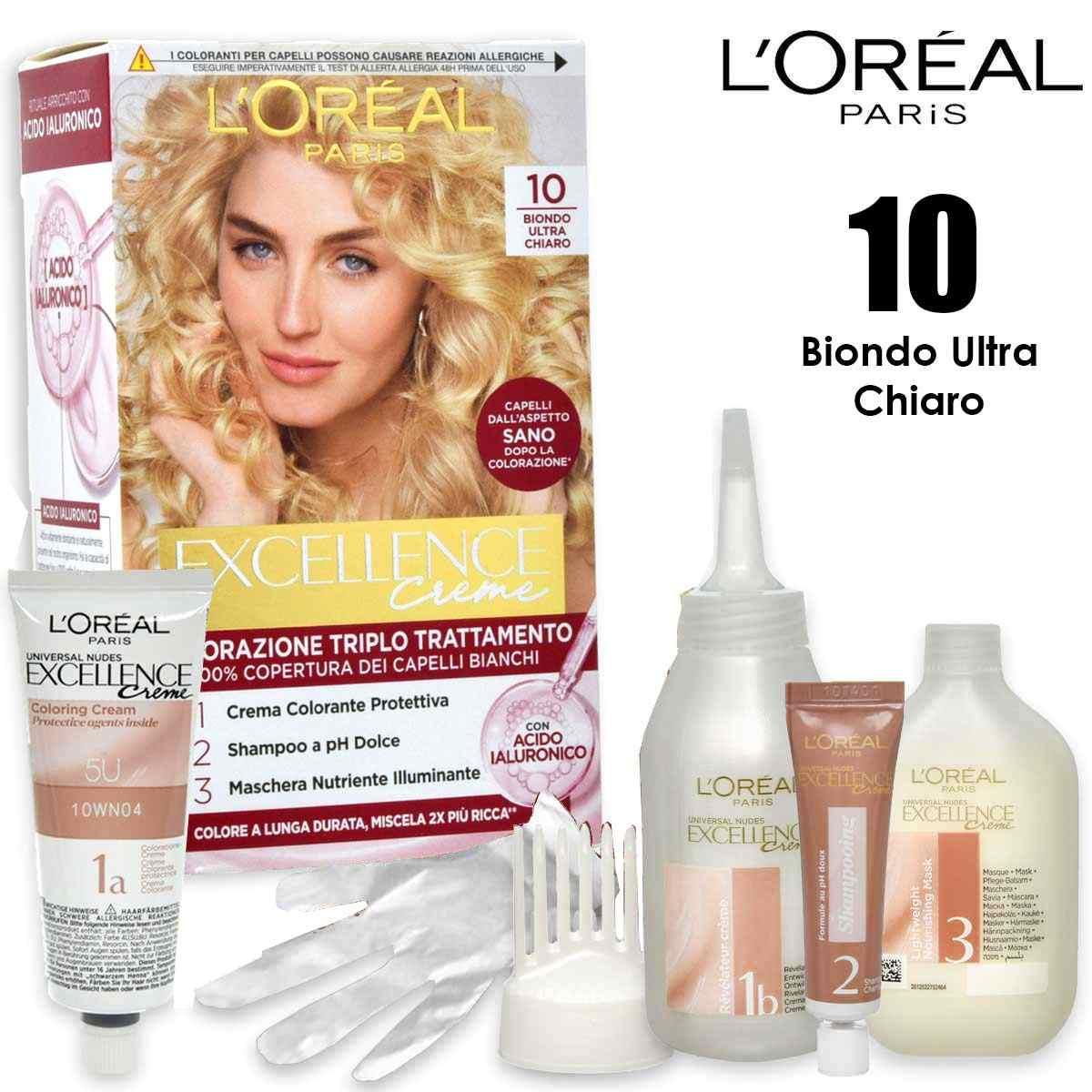L'oreal colorazione triplo trattamento excellence n° 10