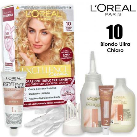 L'oreal colorazione triplo trattamento excellence n° 10
