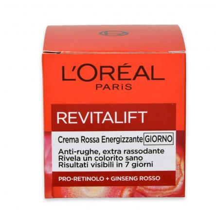 L'oreal revitalift crema rossa energizzante giorno anti rughe extra rassodante con ginger rosso 50 ml
