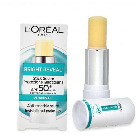 L'oreal bright reveal stick viso spf50+ riduce le macchie scure della pelle 9 ml