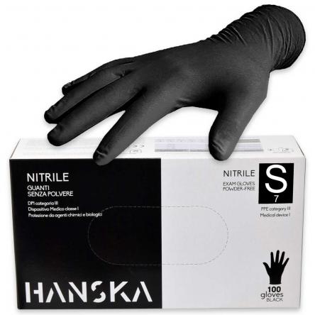 Guanti in nitrile 100 pz nero senza polvere s