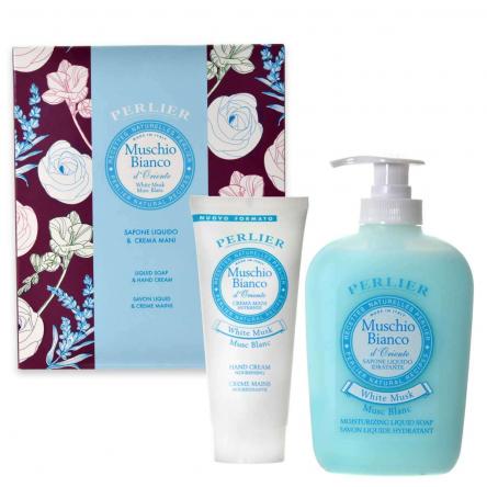 Perlier sapone liquido 300 ml + crema mani 100 ml muschio bianco