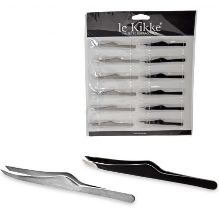 Le kikke pinzetta ciglia  argento-nero