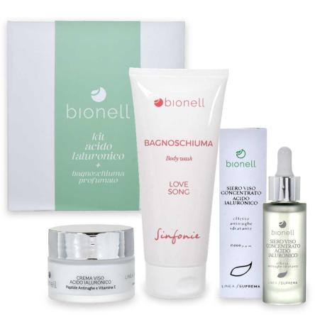 Bionell kit ialuronico  (crema suprema a.i. + siero a.i.) + bagnoschiuma pr.200 ml