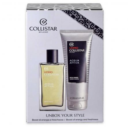 R collistar uomo acqua  attiva  edt 100ml + doccia shampoo 250 ml