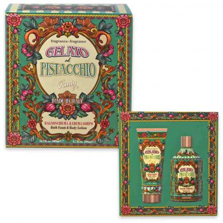 Rudy maioliche set pistacchio bagnoschiuma 500 ml + crema corpo 250 ml