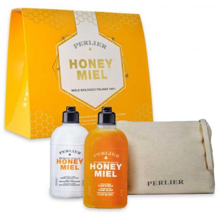 Perlier coffret miele doccia crema 250 ml + latte corpo 250 ml + pochette