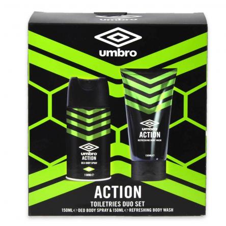 Umbro coffret action bagno schiuma 150 ml + deo spray 150 ml