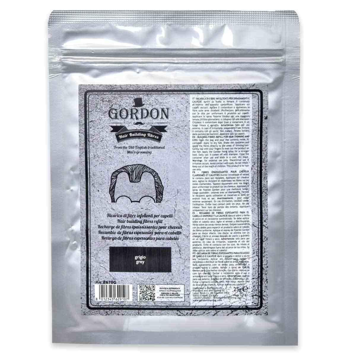 Gordon ricarica fibre infoltenti colore grigio 25gr