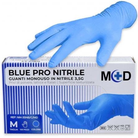 Guanti in nitrile 3,5 gr 100 pz blue senza polvere m
