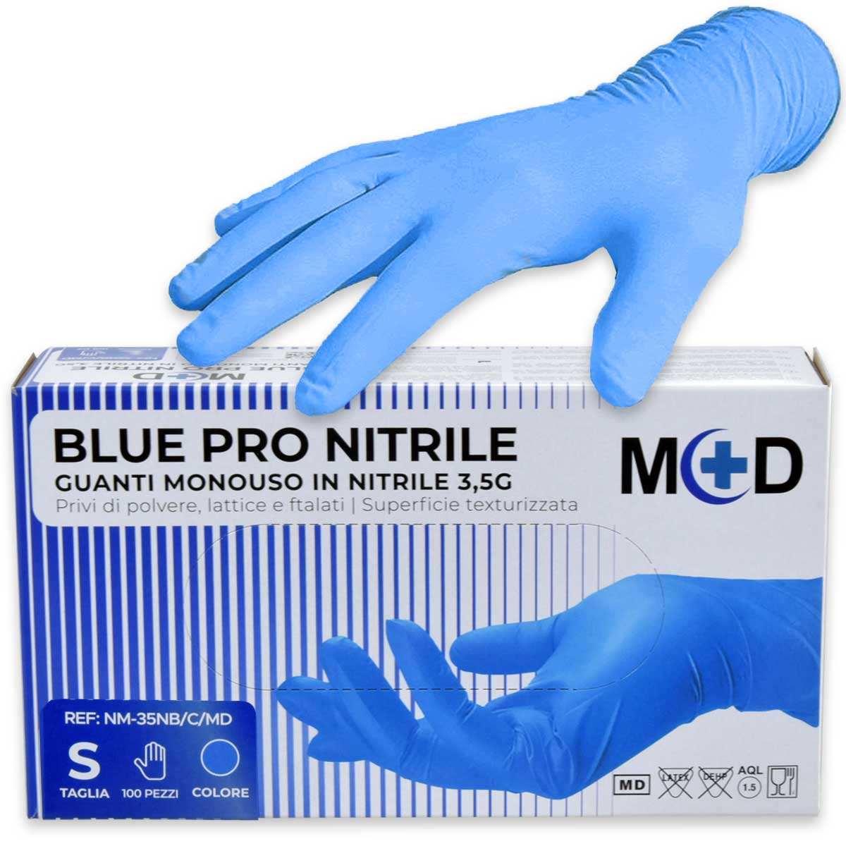 Guanti in nitrile 3,5 gr 100 pz blue senza polvere s