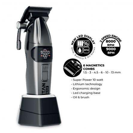 Giubra tagliacapelli titan max base ricarica & display digitale col. nero