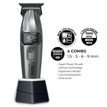 Giubra tagliacapelli zerocut titan base ricarica & display digitale col. nero