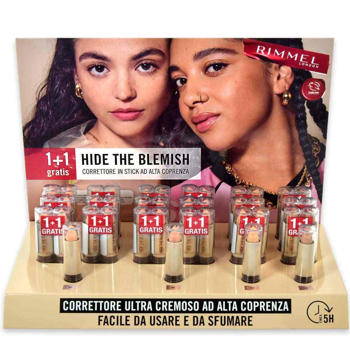Rimmel espositore correttore hide the blemish  1+1 omaggio + 4 tester
