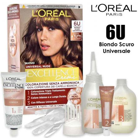 L'oreal excellence creme universal nude senza ammoniaca n° 6u biondo scuro