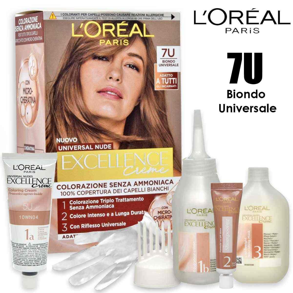 L'oreal excellence creme universal nude senza ammoniaca n° 7u biondo