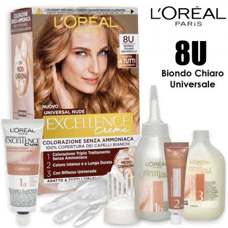 L'oreal excellence creme universal nude senza ammoniaca n° 8u biondo chiaro