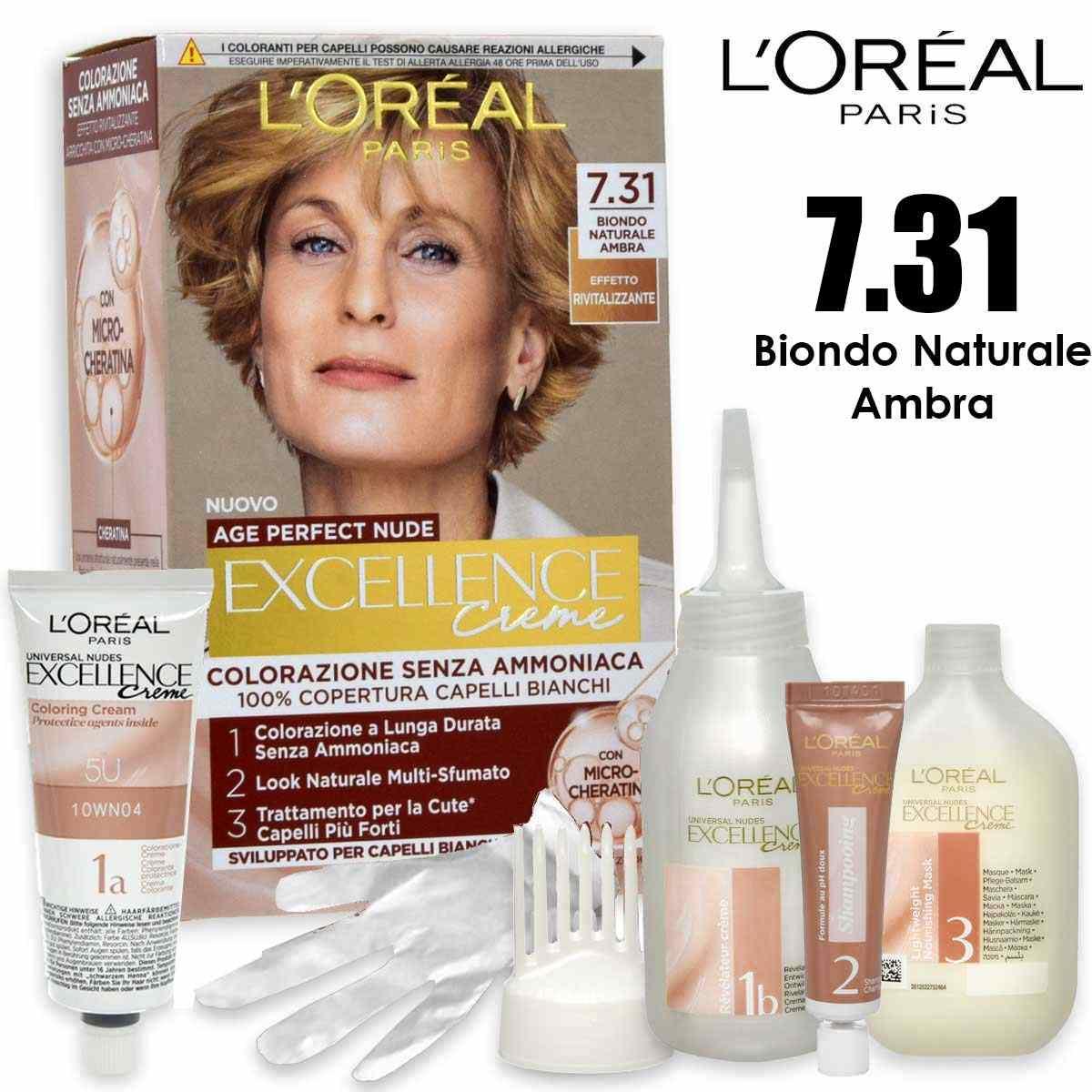 L'oreal excellence creme universal nude senza ammoniaca n° 7.31 biondo ambra