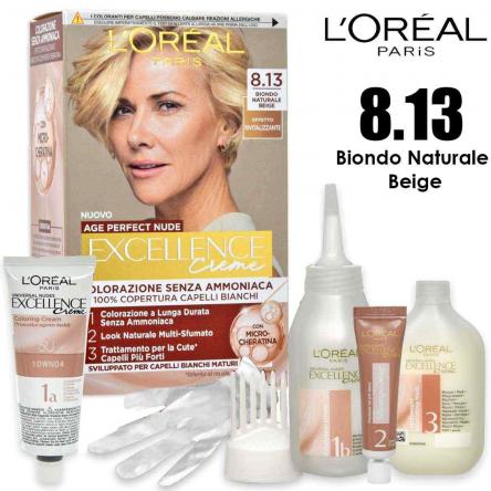 L'oreal excellence creme universal nude senza ammoniaca n° 8.13 biondo beige