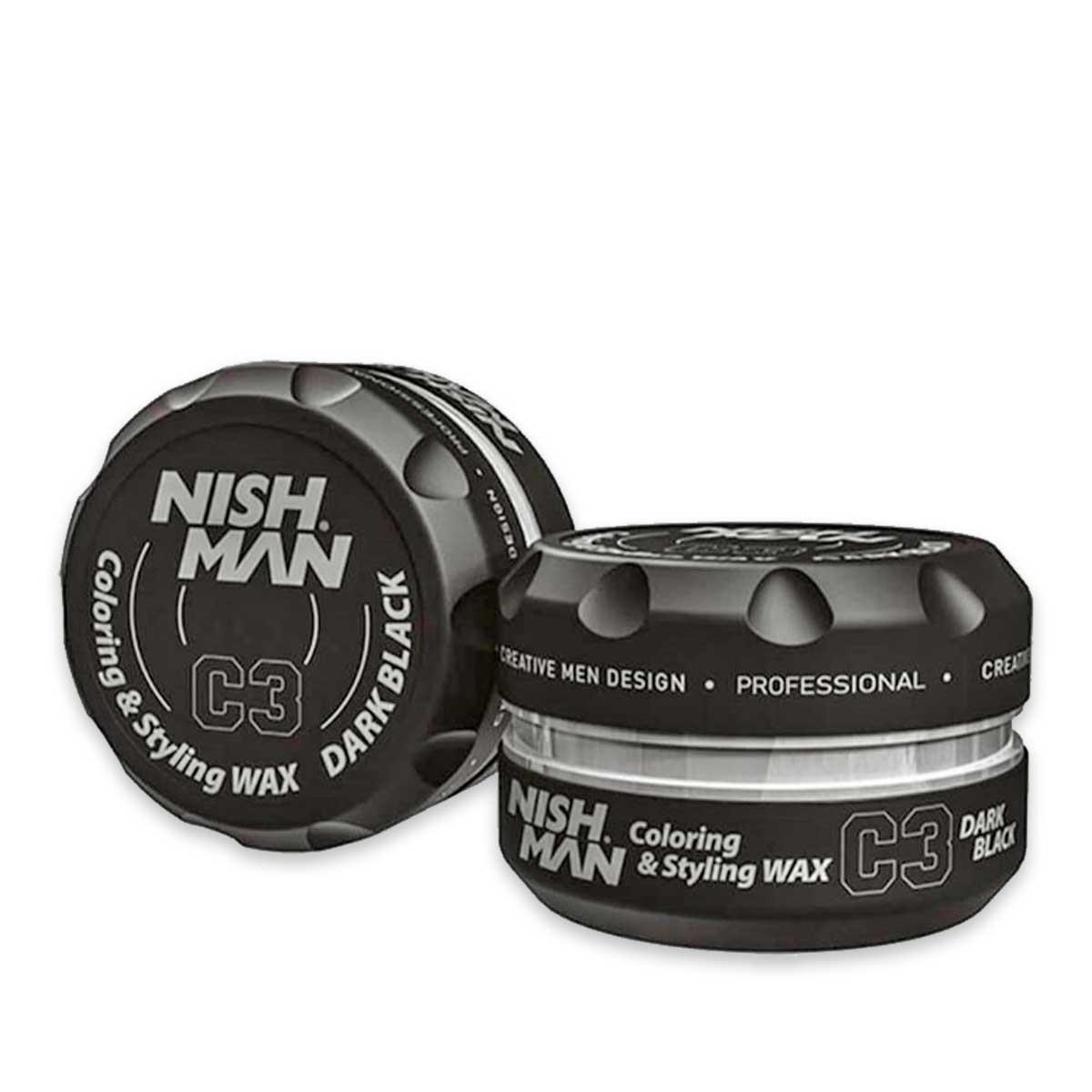 Nishman hair premium coloring wax (dark black) 100 ml