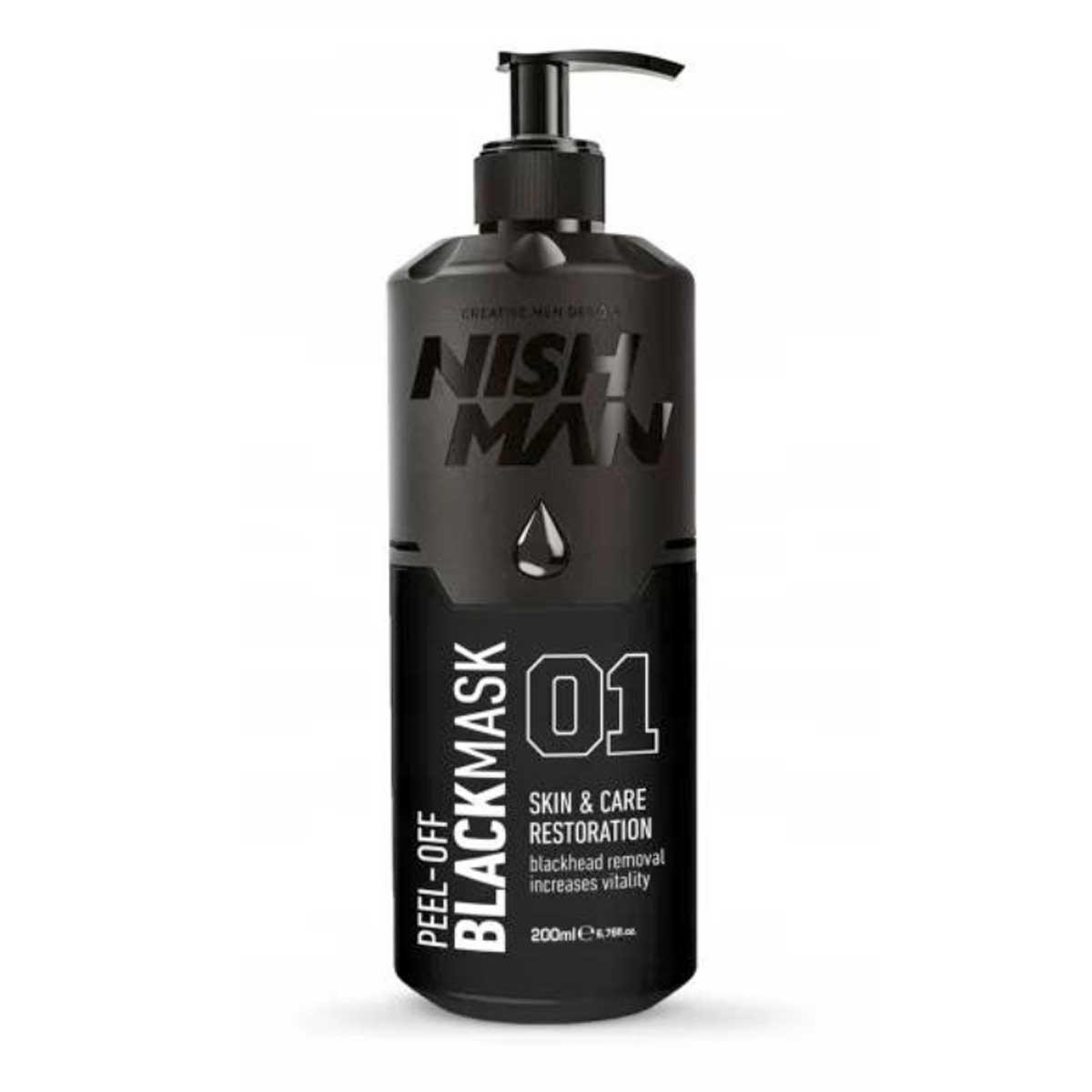 NISHMAN BLACK PEEL-OFF MASK With PUMP 200 ML