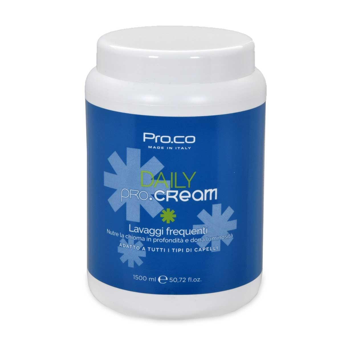 Pro.co daily pro.cream 1500 ml jar lavaggi frequenti tutti i capelli