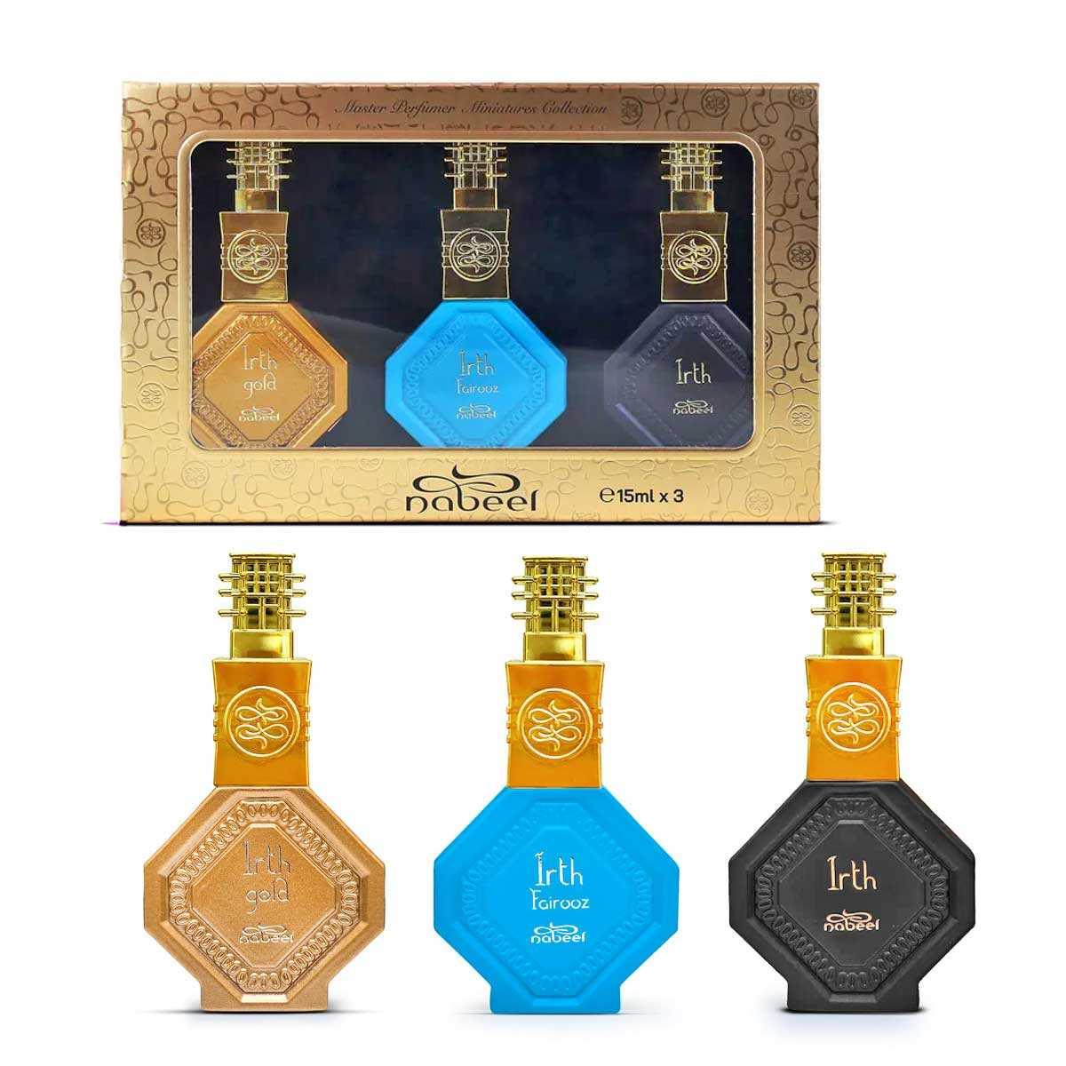 Nabeel master miniature collection 3 x 15 ml irth - irth gold - irth fairooz