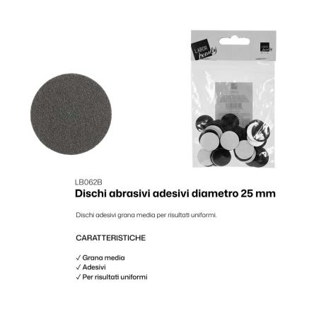 Labor dischi abrasivi adesivi grana media diametro 25mm conf. 50 pz