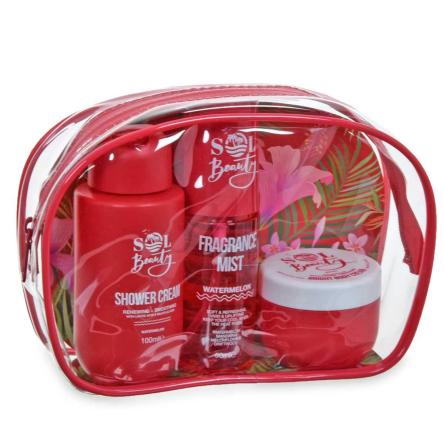 Sol beauty coffret bag set 3 pezzi anguria