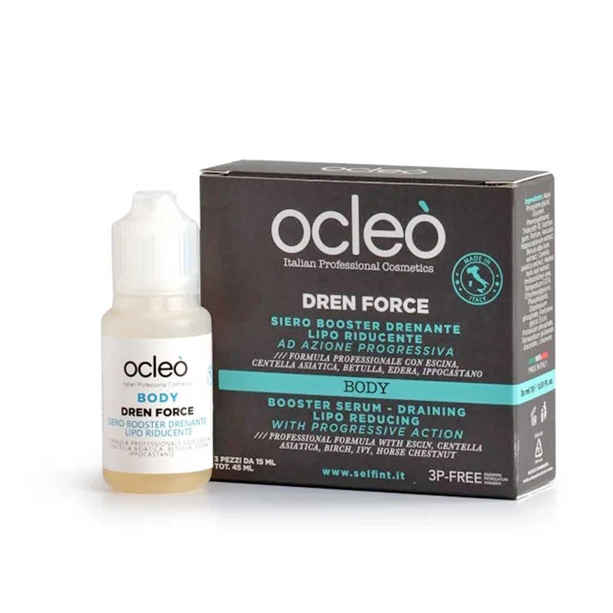 Ocleo  siero booster drenante - lipo riducente fialoidi da ml 15 - (tot. ml 45) 3 pz.