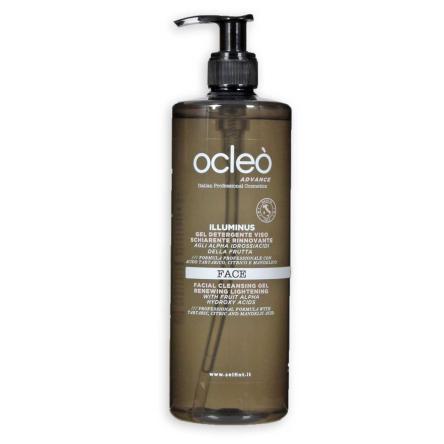 Ocleo  gel detergente viso schiarente rinnovante agli alpha idrossiacidi della frutta  ml 500