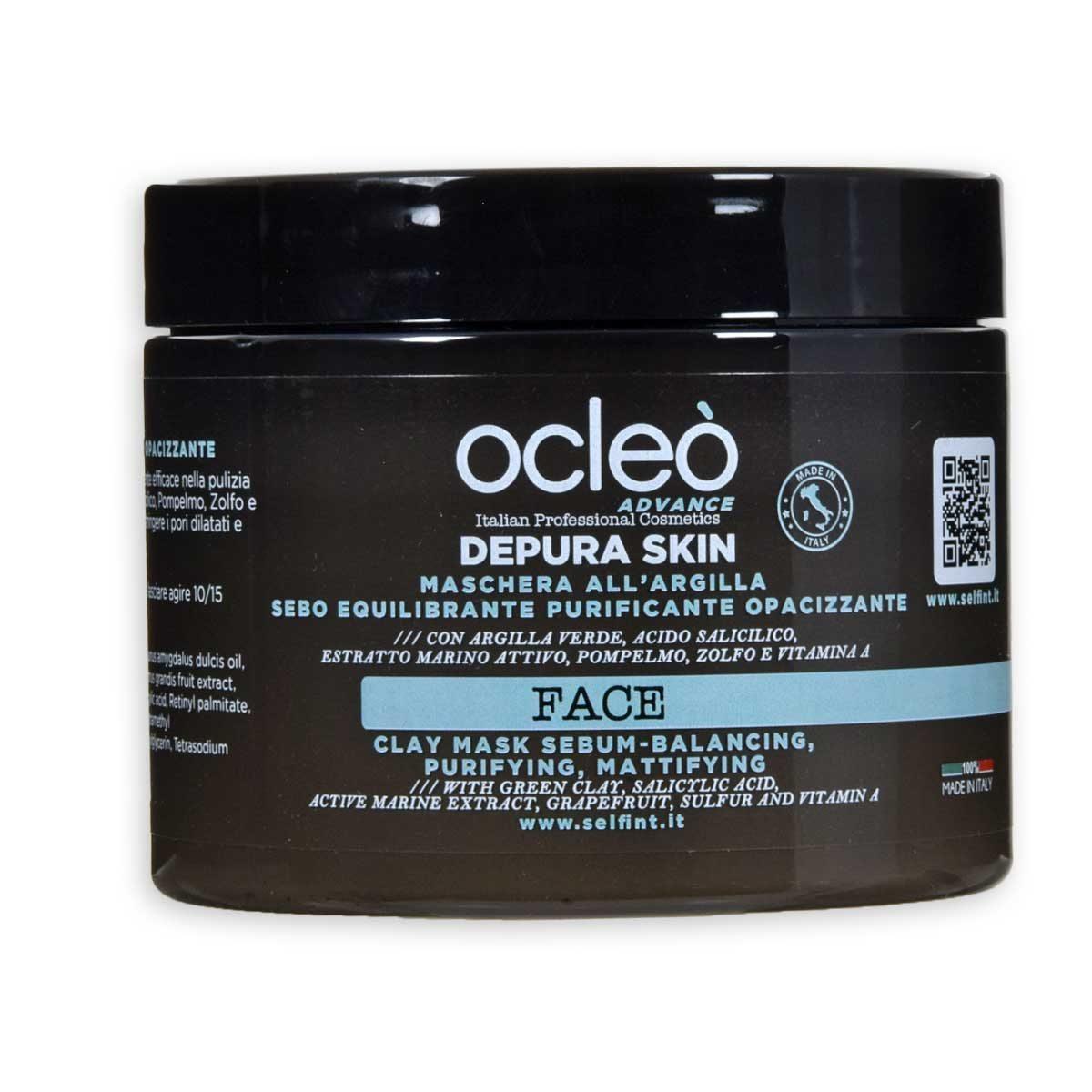 Ocleo  maschera all argilla sebo equilibrante purificante opacizzante ml 500