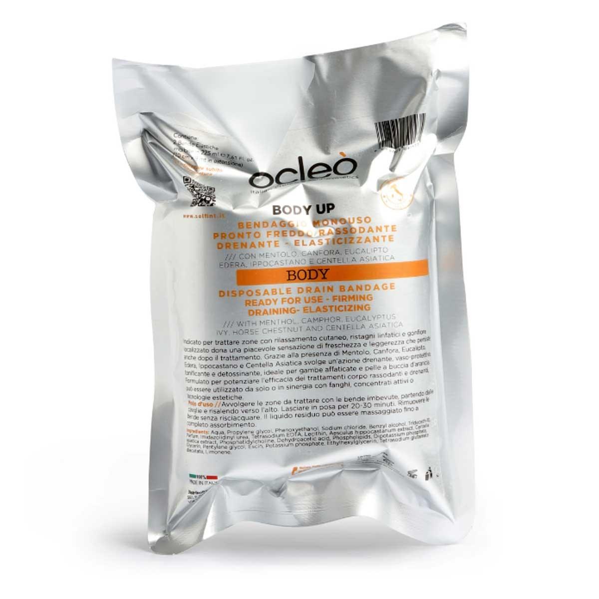 Ocleo  bendaggio pronto freddo rassodante drenante elasticizzante -2 bende 10 cm. x 9 mt. in est - ml 225