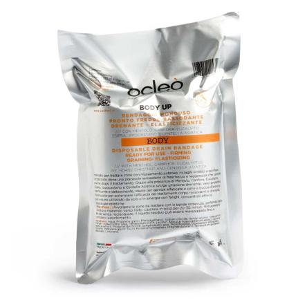 Ocleo  bendaggio pronto freddo rassodante drenante elasticizzante -2 bende 10 cm. x 9 mt. in est - ml 225