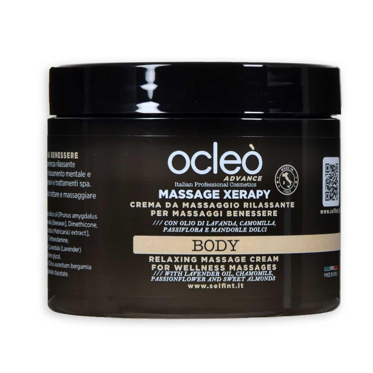 Ocleo  crema da massaggio rilassante per massaggi benessere ml 500