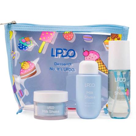 Lpdo summer kit body spray 90 ml + body wash 90 ml + body cream 50 ml milk shake