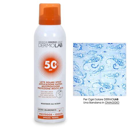 Dermolab latte solare spray protezione alta spf 50+ resistente all'acqua 150 ml
