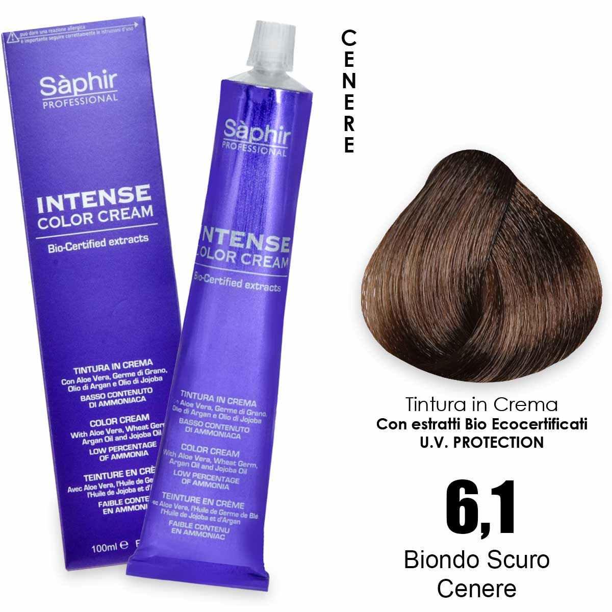 Saphir  intense color cream - 6.1 biondo scuro cenere