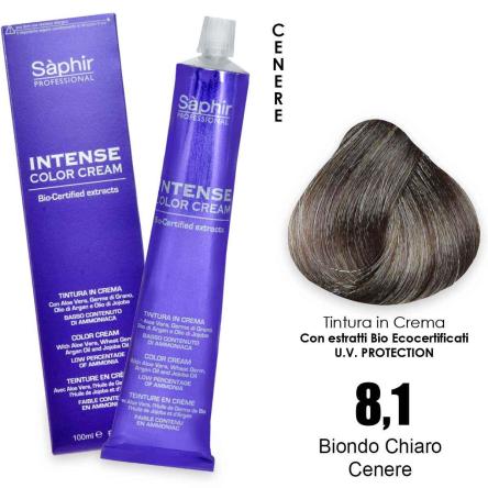 Saphir  intense color cream -  8.1 biondo chiaro cenere