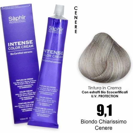 Saphir  intense color cream -  9.1 biondo chiarissimo cenere