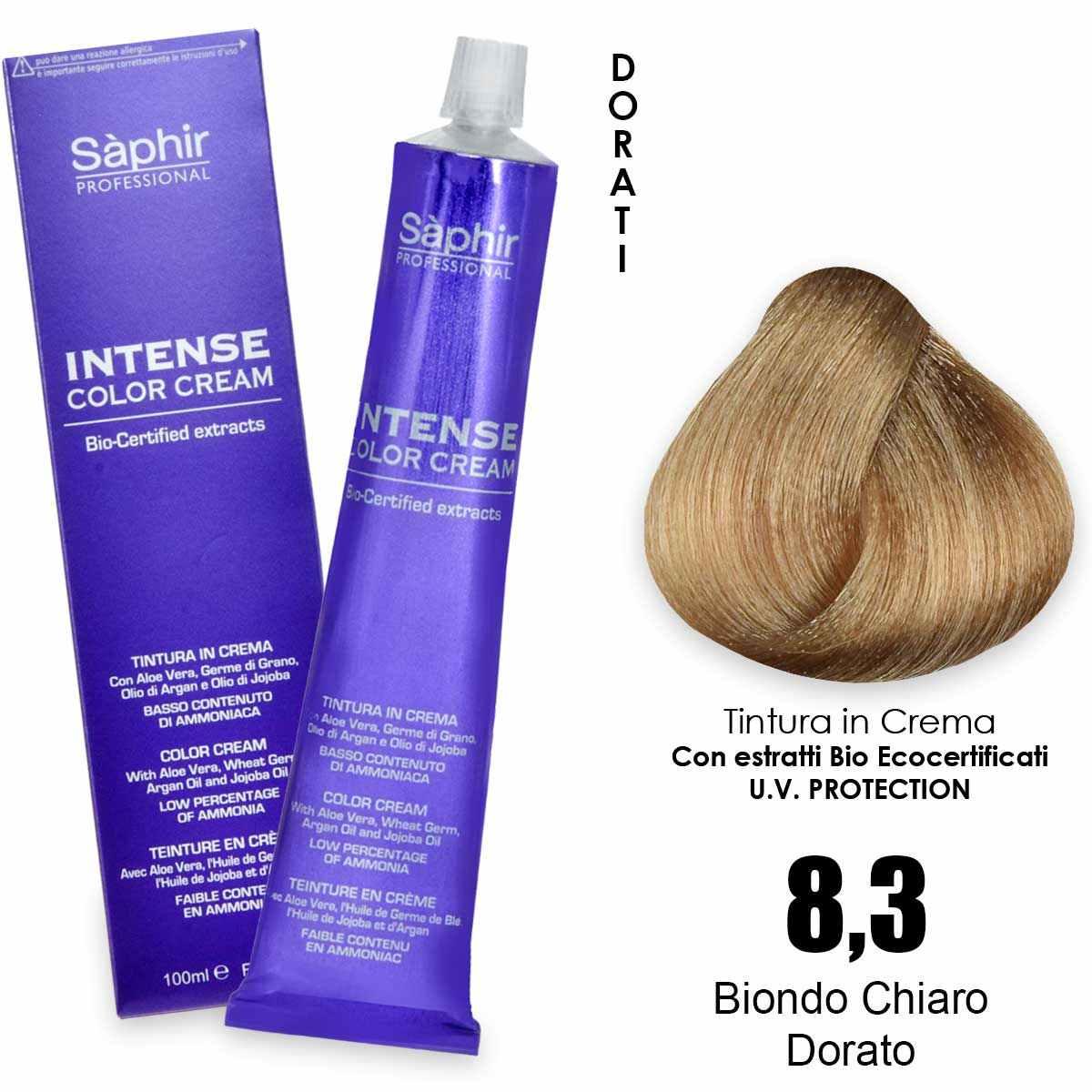 Saphir  intense color cream - 8.3 biondo chiaro dorato