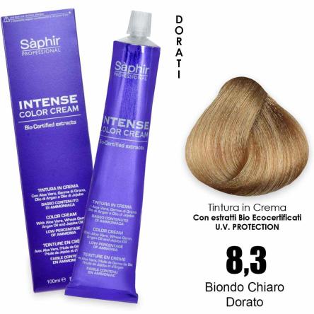 Saphir  intense color cream - 8.3 biondo chiaro dorato