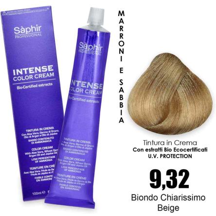 Saphir  intense color cream - 9.32 biondo chiarissimo beige