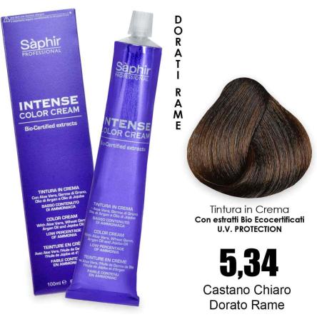 Saphir  intense color cream - 5.34  castano chiaro dorato rame