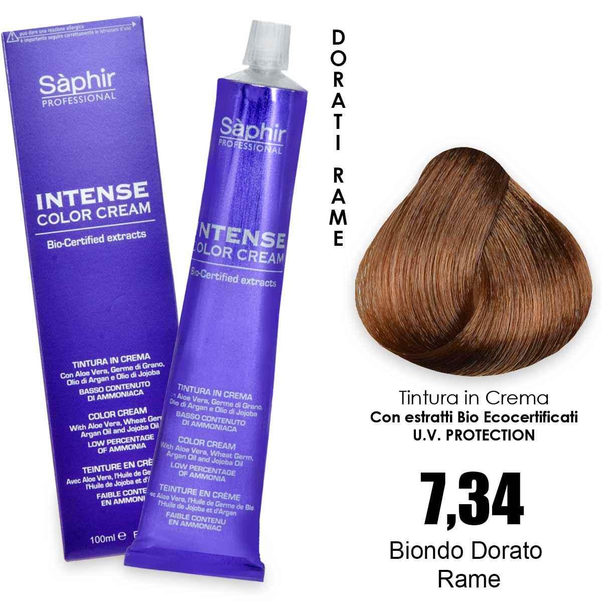 Saphir  intense color cream - 7.34 biondo dorato rame