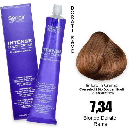 Saphir  intense color cream - 7.34 biondo dorato rame