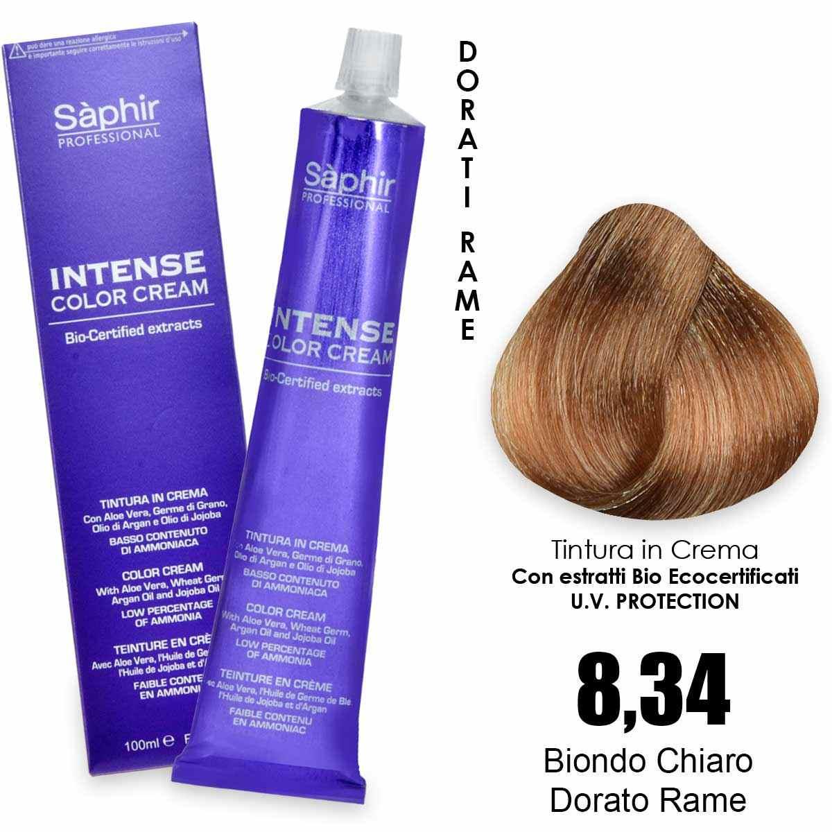 Saphir  intense color cream - 8.34 biondo chiaro dorato rame