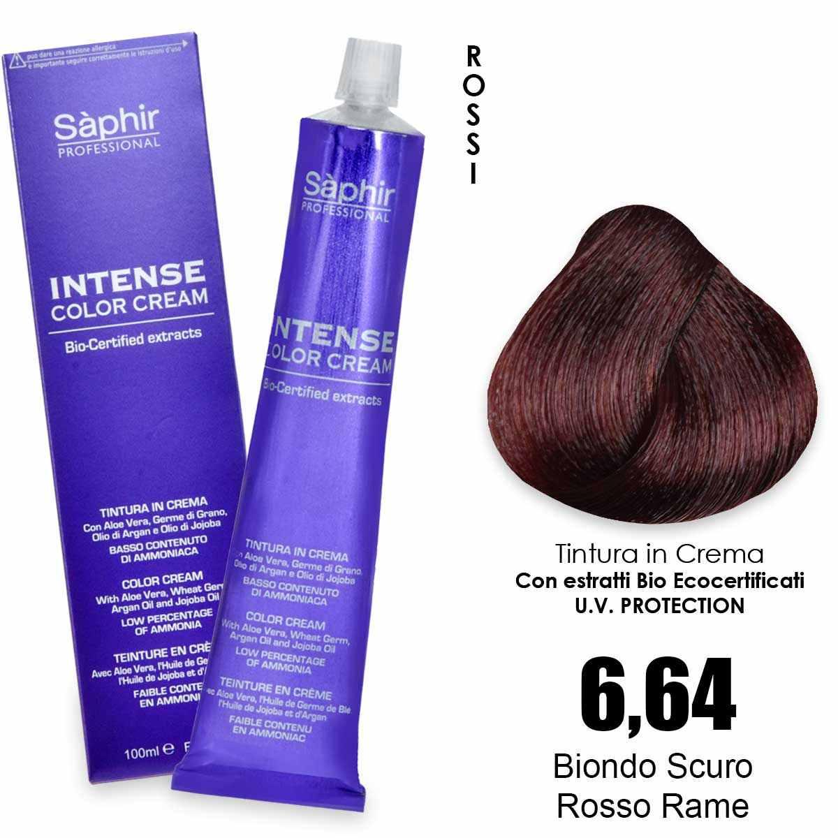 Saphir  intense color cream - 6.64 biondo scuro rosso rame